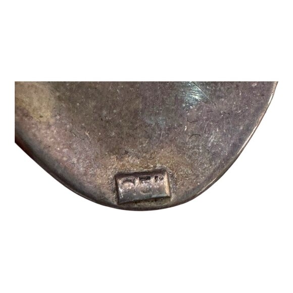 Vintage Sterling Silver 950 Mexican Artisan Earrings Turquoise Sun Starburst - Picture 8 of 8